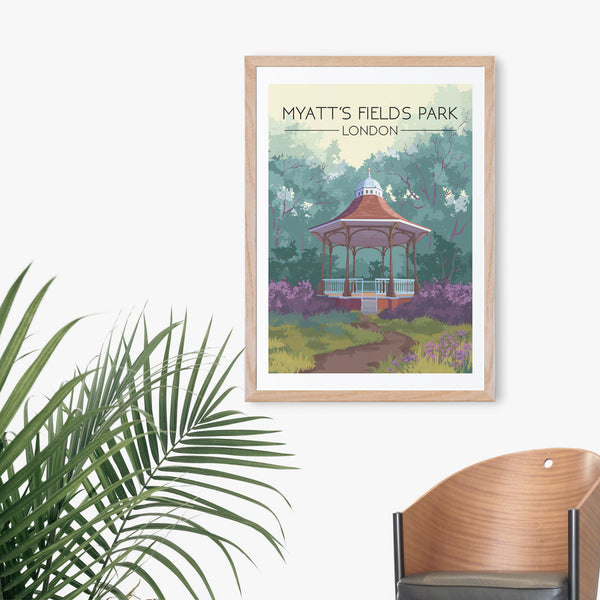 Myatt's Fields Park London Travel Poster