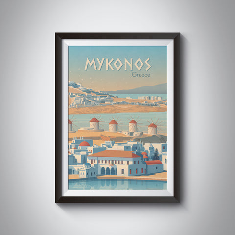 Mykonos Greece Travel Poster