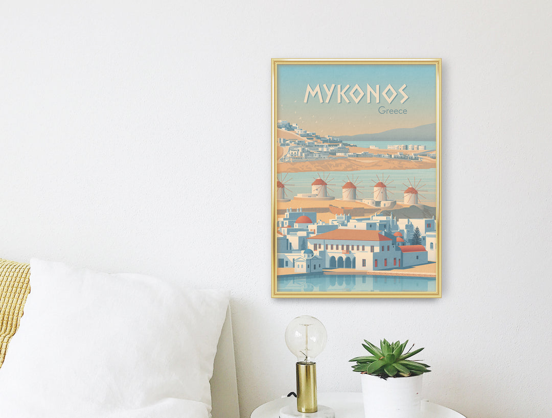 Mykonos Greece Travel Poster