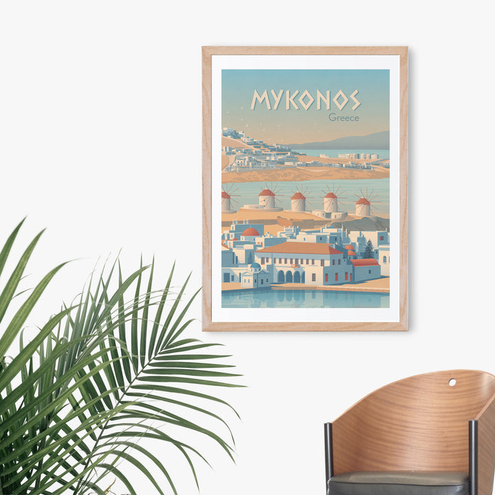 Mykonos Greece Travel Poster