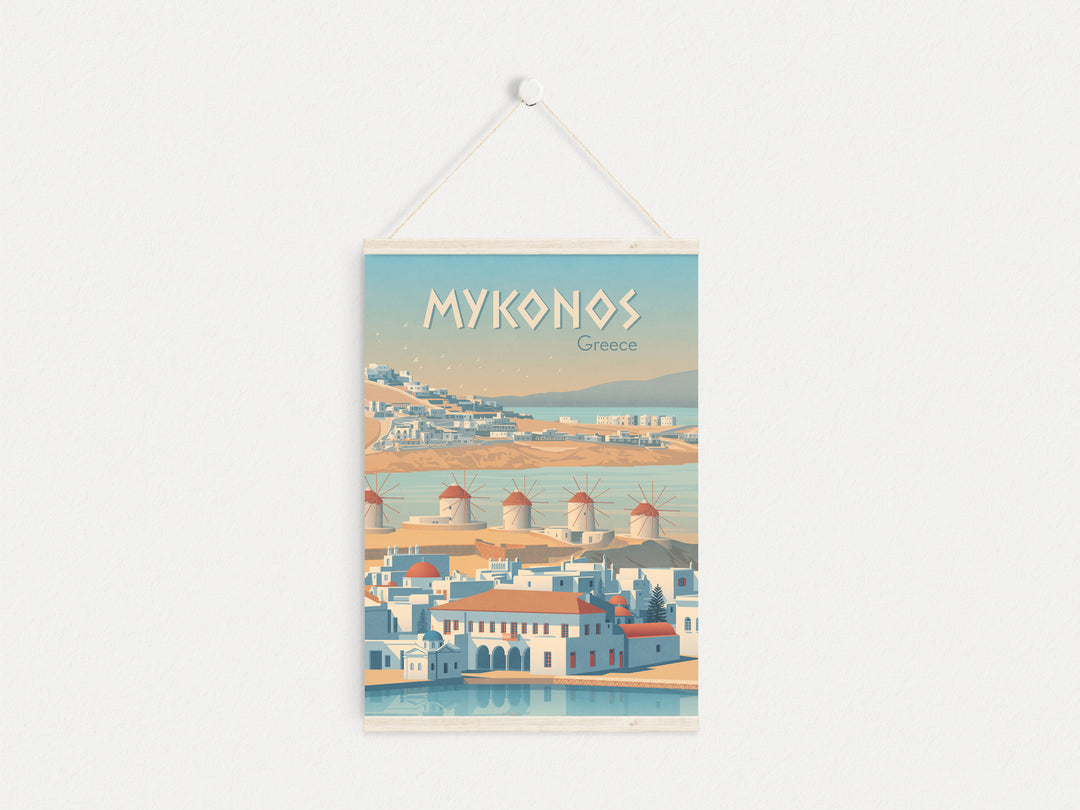 Mykonos Greece Travel Poster