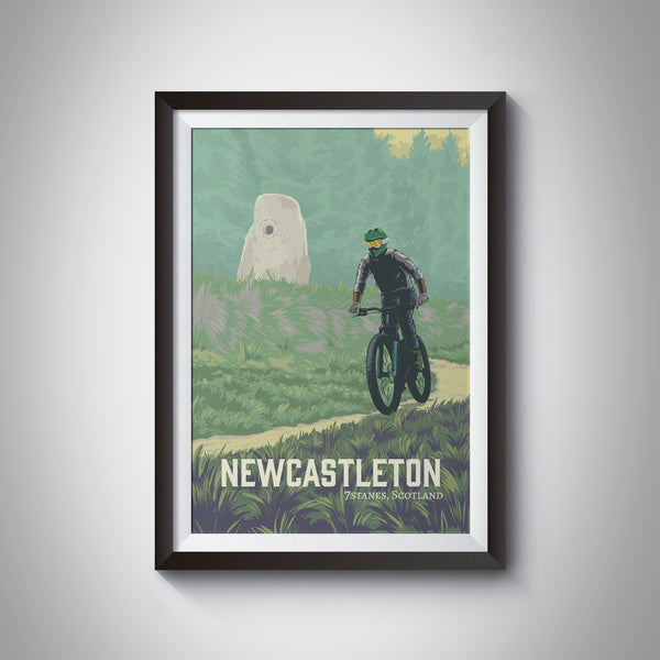 Newcastleton Mountain Biking Travel Poster