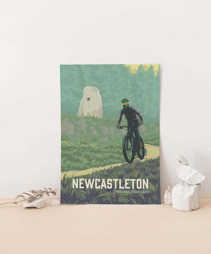 Newcastleton Mountain Biking Travel Poster