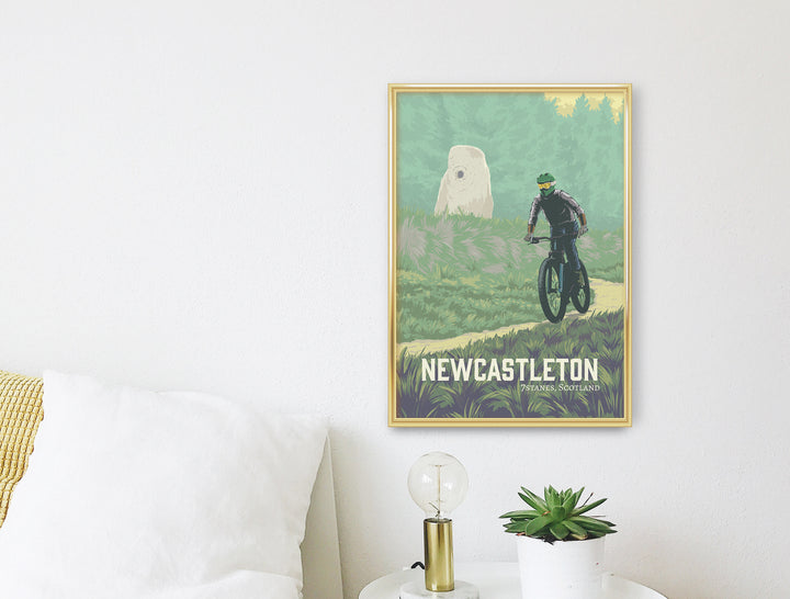 Newcastleton Mountain Biking Travel Poster