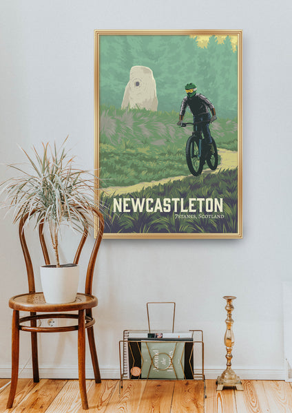 Newcastleton Mountain Biking Travel Poster