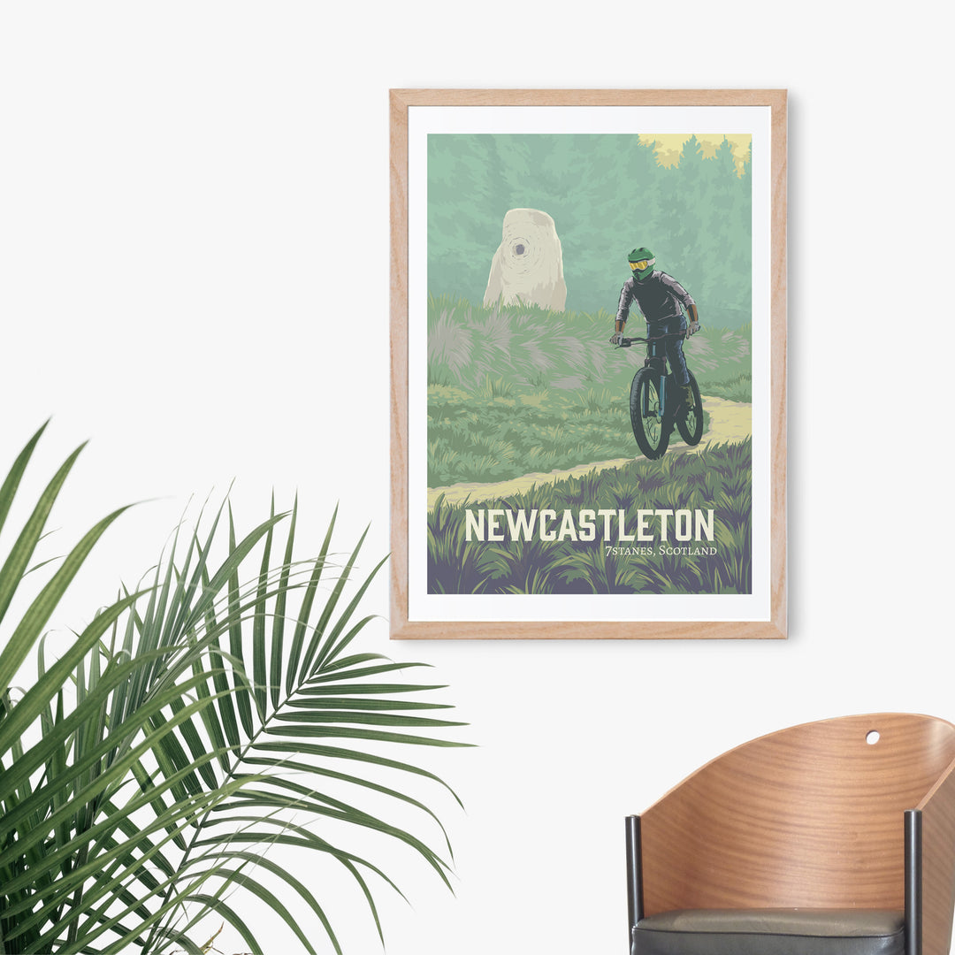 Newcastleton Mountain Biking Travel Poster