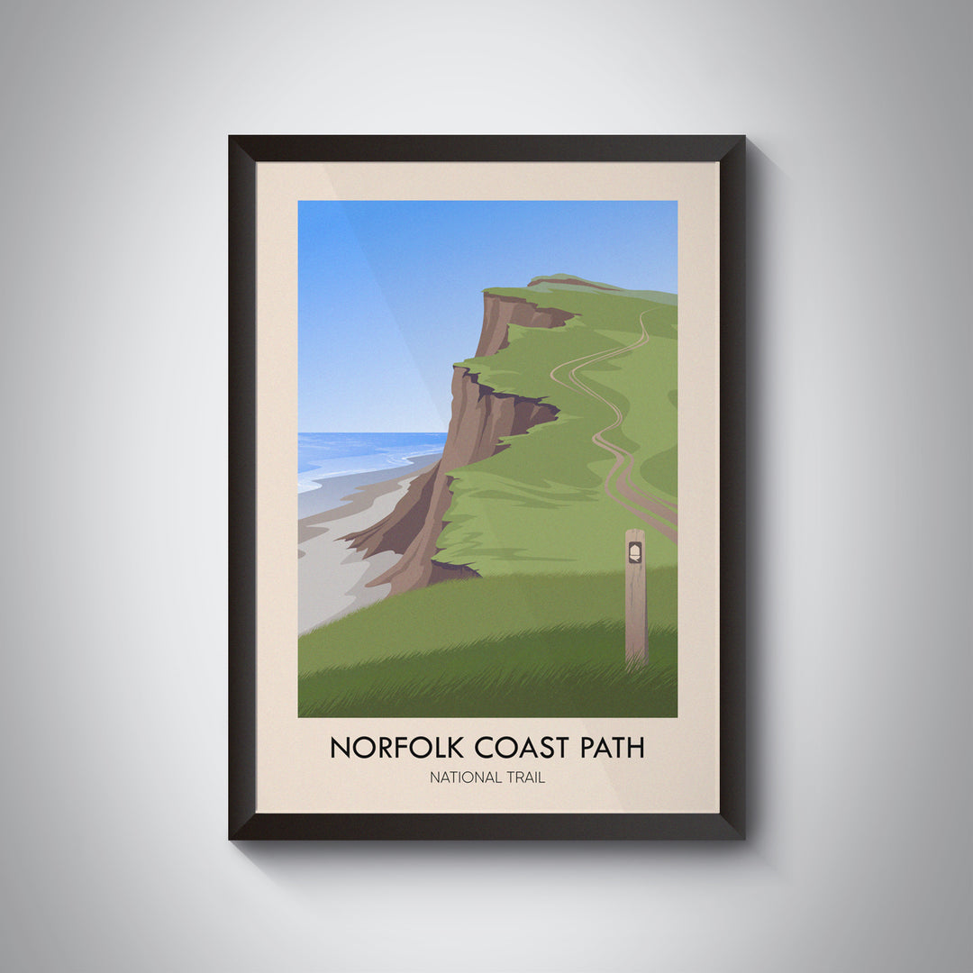 Norfolk Coast Path National Trail Modern Travel Poster