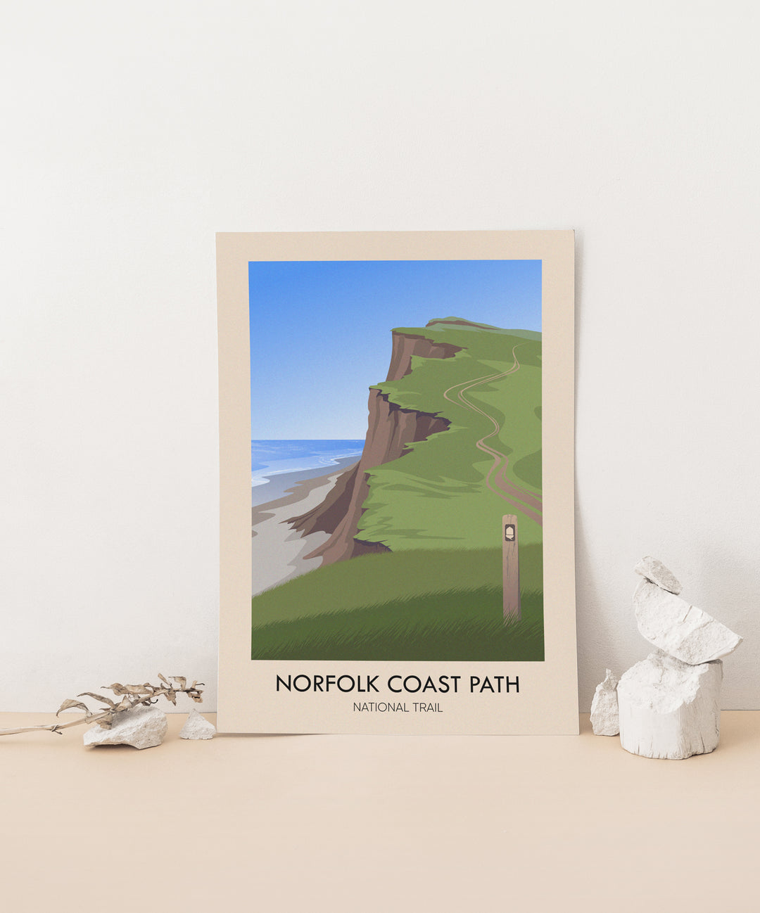 Norfolk Coast Path National Trail Modern Travel Poster