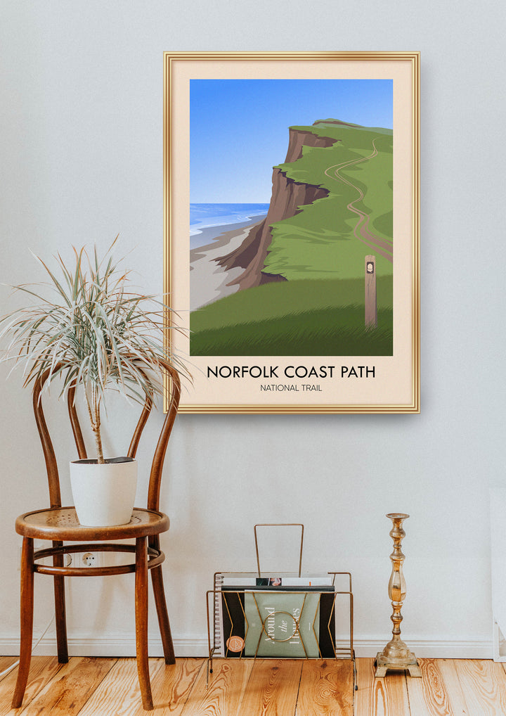 Norfolk Coast Path National Trail Modern Travel Poster