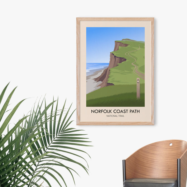 Norfolk Coast Path National Trail Modern Travel Poster
