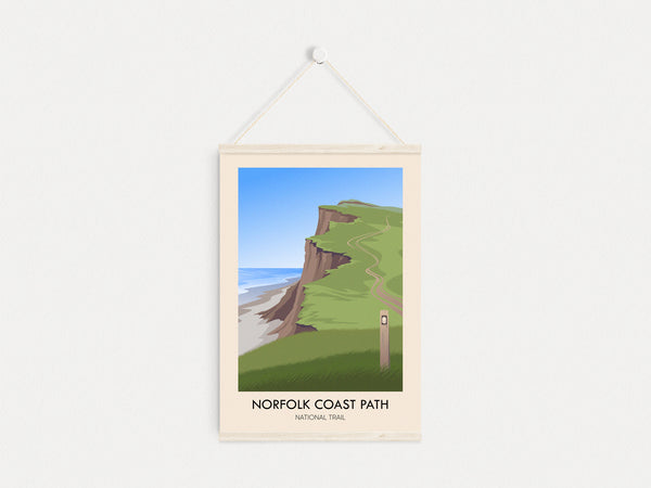 Norfolk Coast Path National Trail Modern Travel Poster