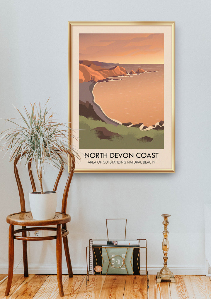 North Devon Coast AONB Travel Poster