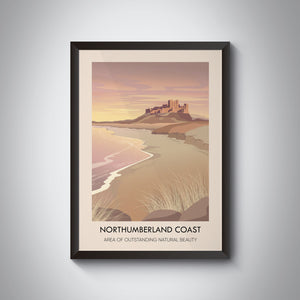 Northumberland Coast AONB Travel Poster