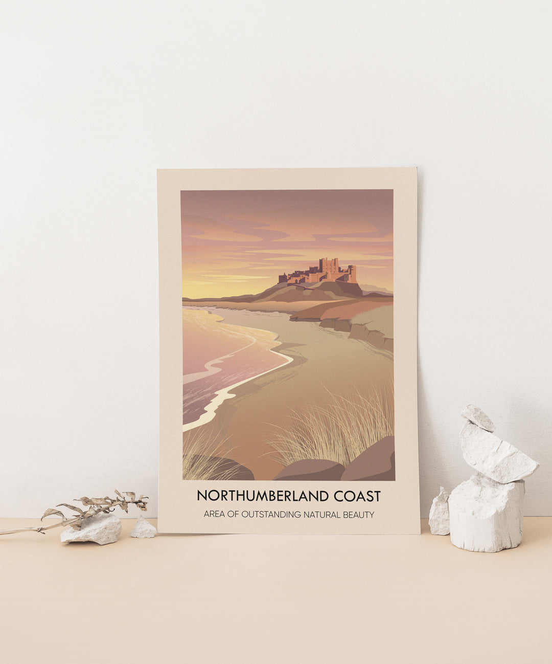 Northumberland Coast AONB Travel Poster