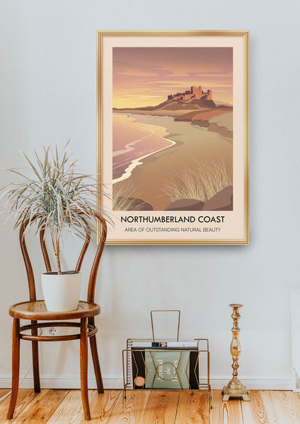 Northumberland Coast AONB Travel Poster