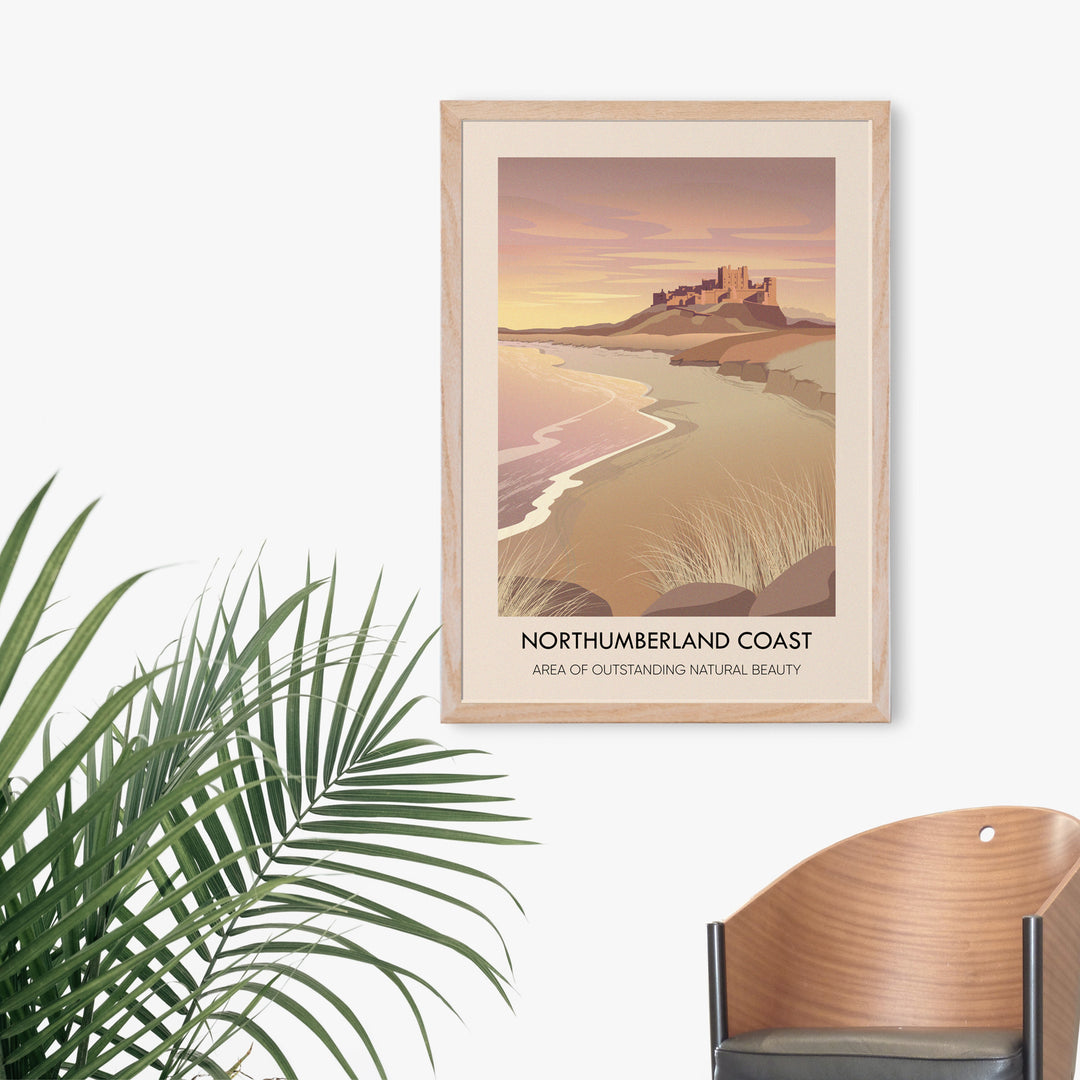 Northumberland Coast AONB Travel Poster