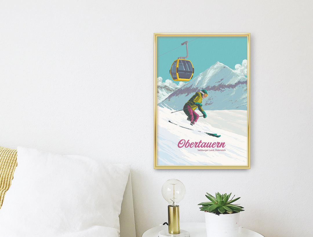 Obertauern Austria Ski Resort Travel Poster