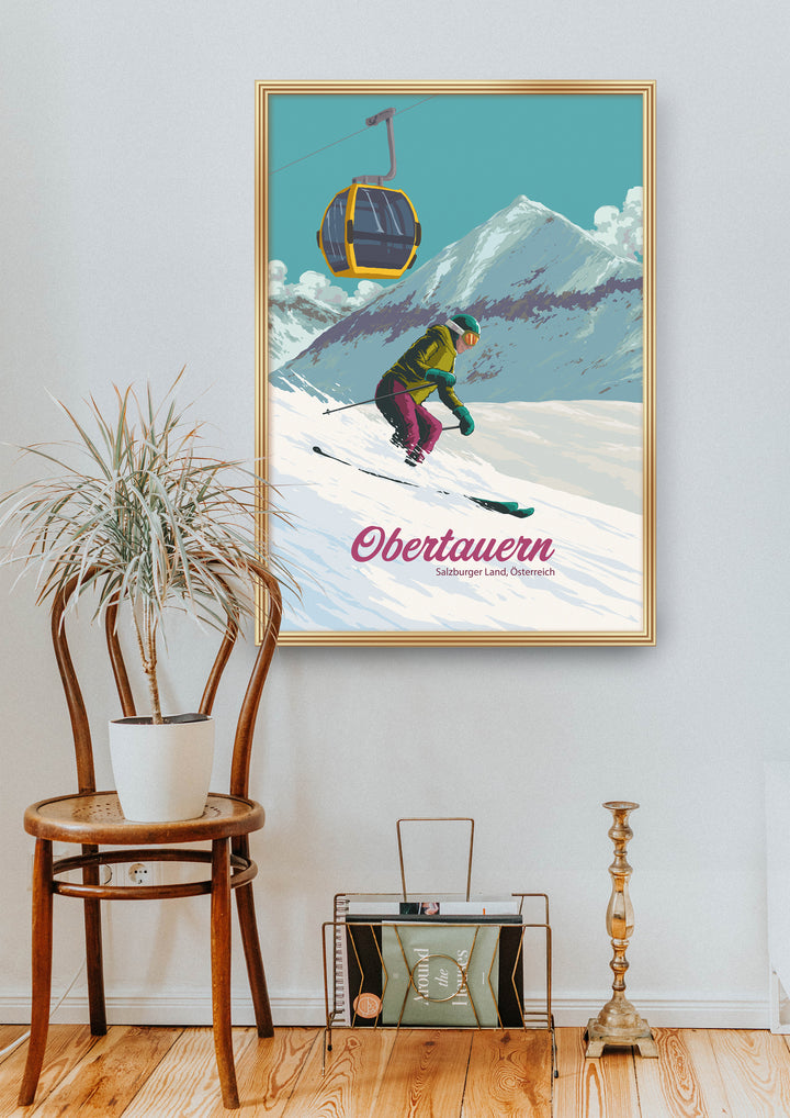 Obertauern Austria Ski Resort Travel Poster