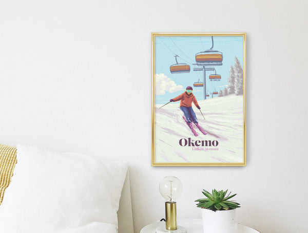Okemo Vermont Ski Resort Travel Poster