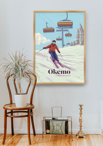 Okemo Vermont Ski Resort Travel Poster