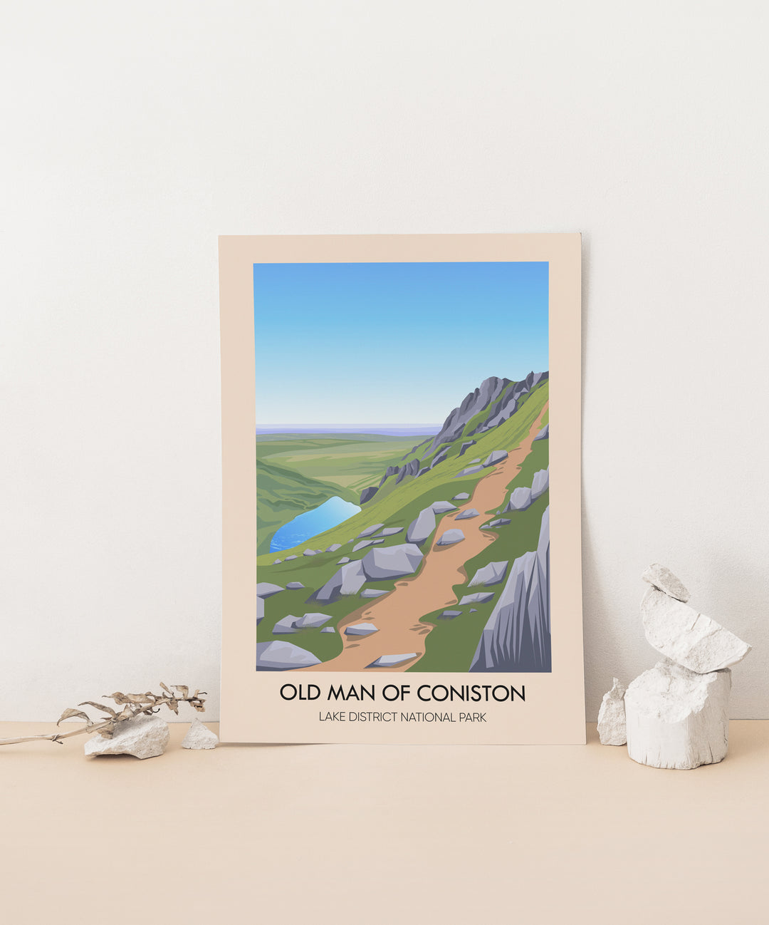 Old Man Of Coniston Lake District Travel Poster