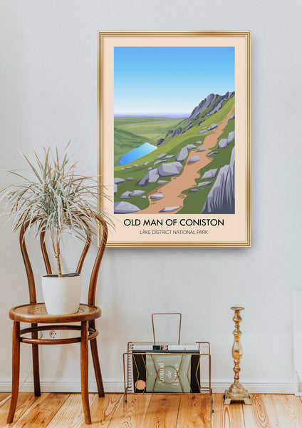 Old Man Of Coniston Lake District Travel Poster