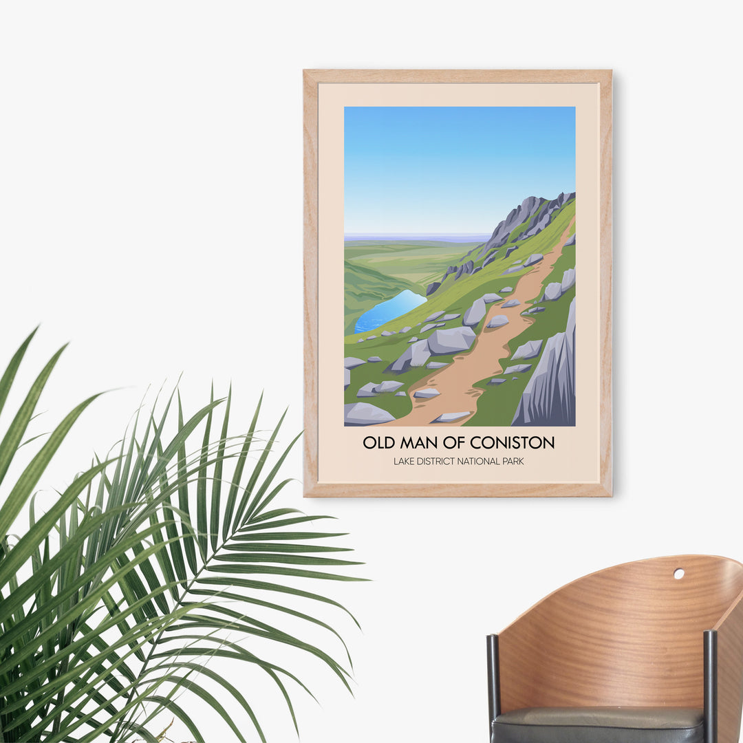 Old Man Of Coniston Lake District Travel Poster