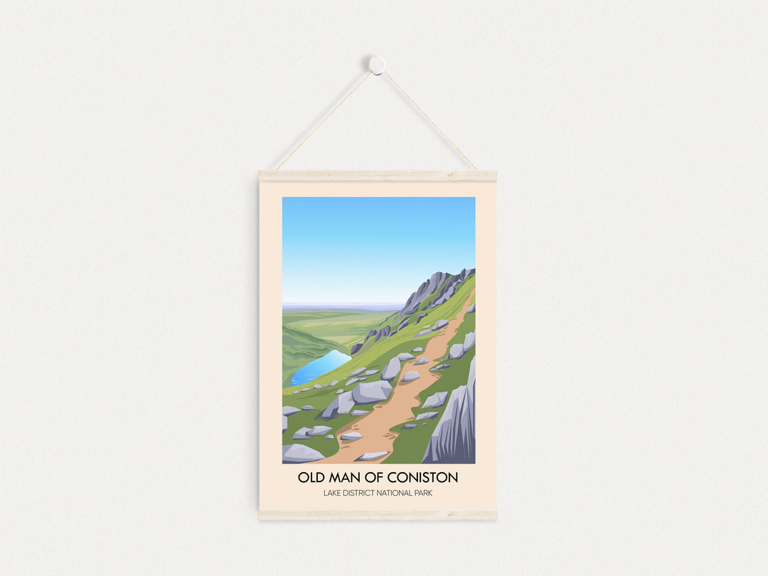 Old Man Of Coniston Lake District Travel Poster