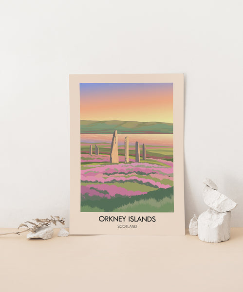 Orkney Islands Scotland Travel Poster