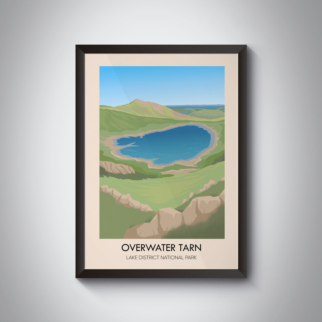 Overwater Tarn Lake District Travel Poster