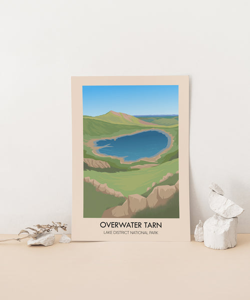 Overwater Tarn Lake District Travel Poster