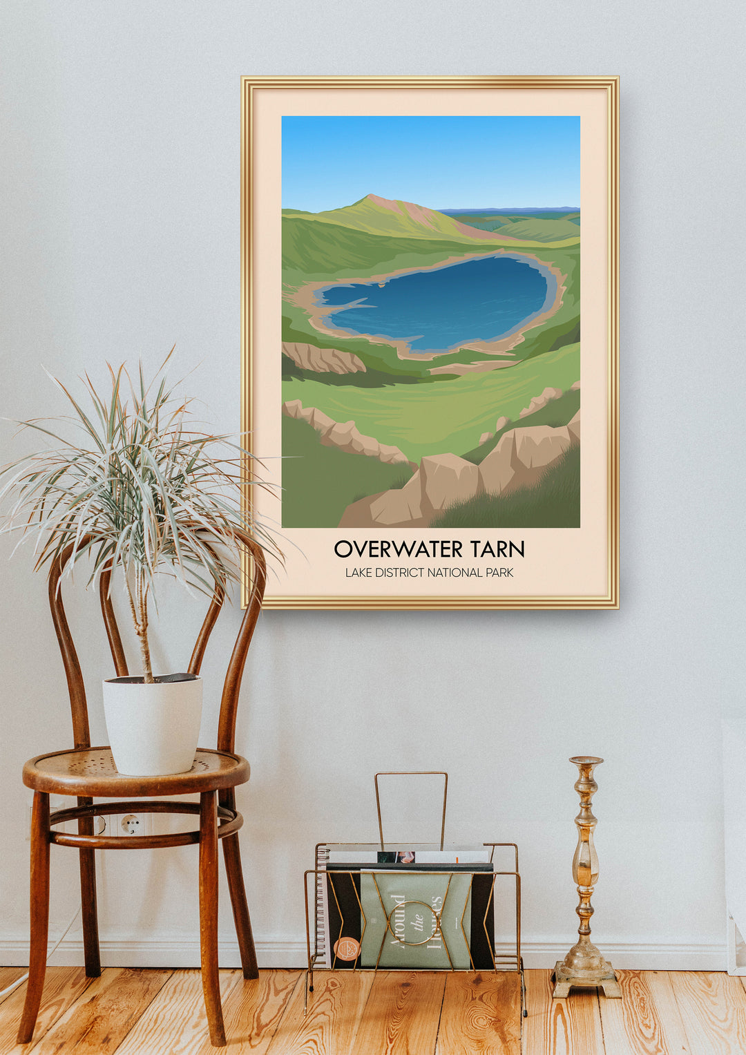 Overwater Tarn Lake District Travel Poster