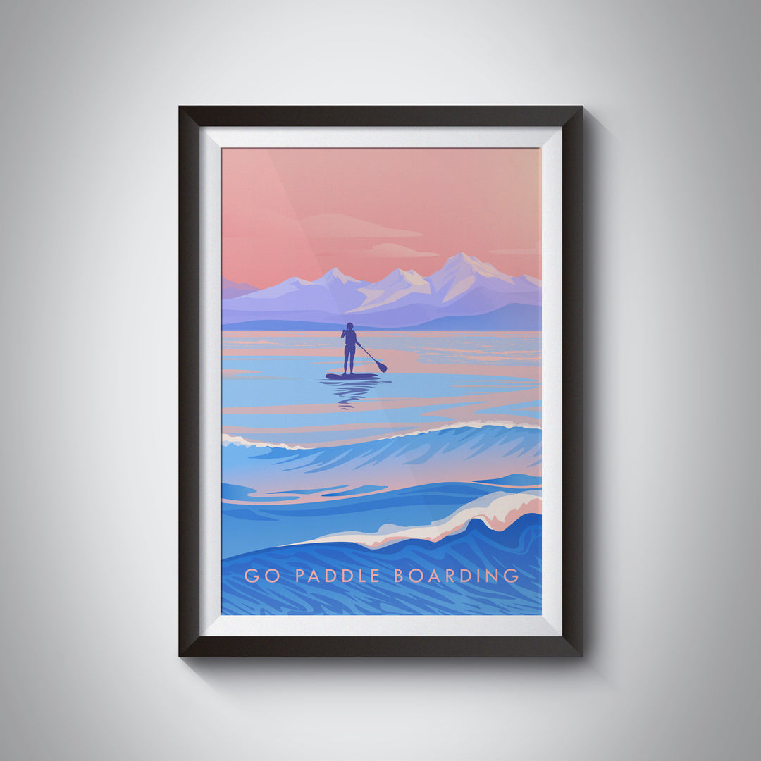 Go Paddleboarding Travel Poster