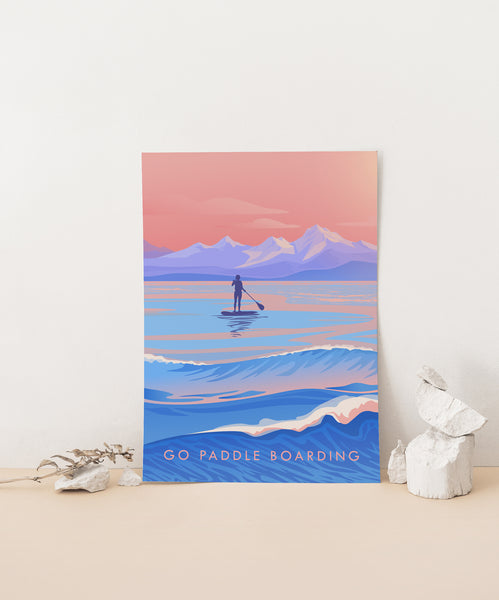 Go Paddleboarding Travel Poster