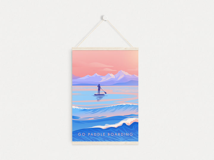 Go Paddleboarding Travel Poster