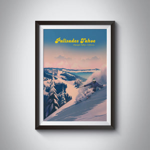 Palisades Tahoe Ski Resort Travel Poster