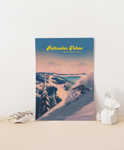 Palisades Tahoe Ski Resort Travel Poster