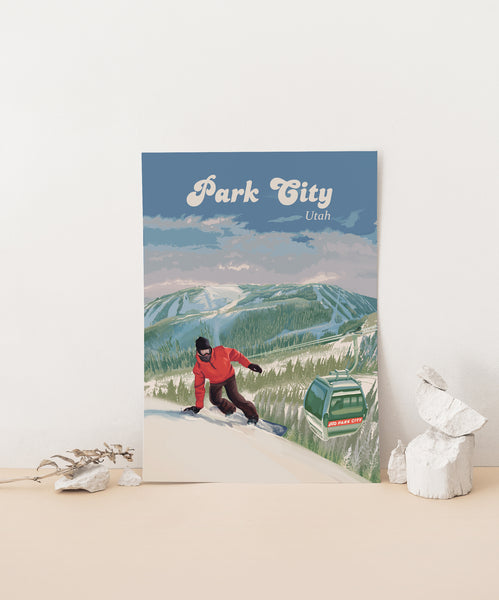 Park City Snowboarding Travel Poster