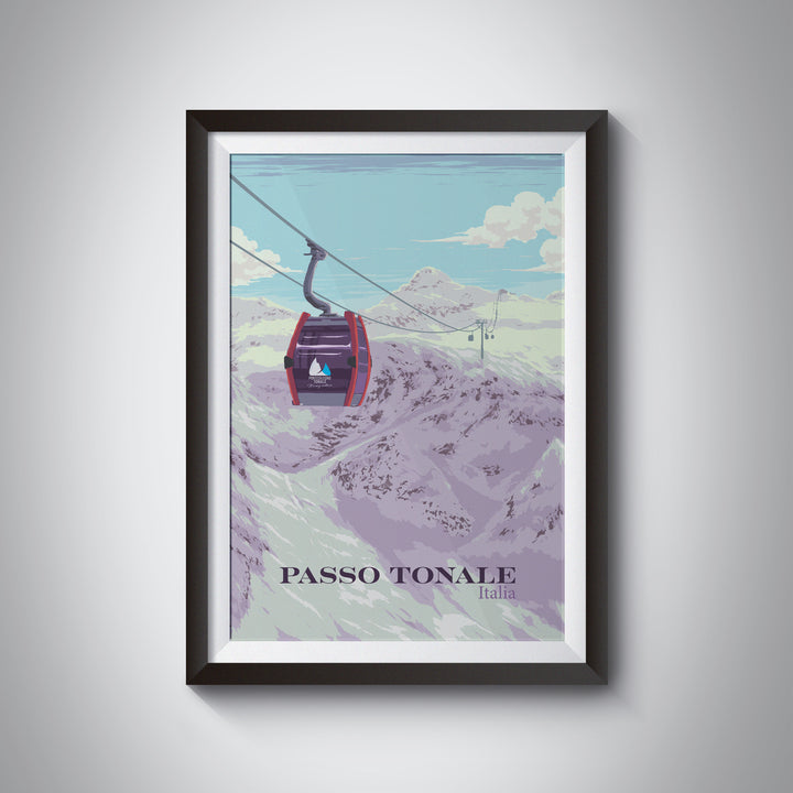 Passo Tonale Italy Ski Resort Travel Poster