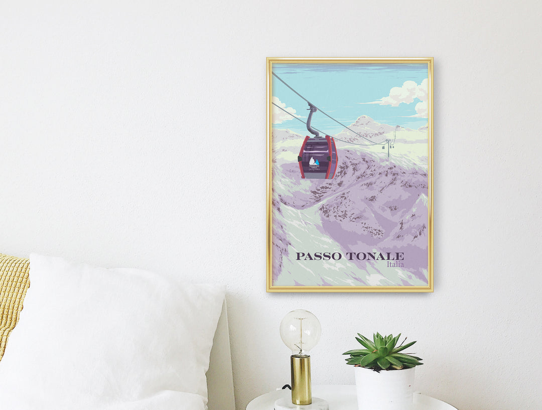 Passo Tonale Italy Ski Resort Travel Poster