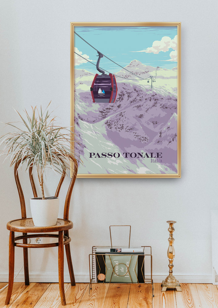 Passo Tonale Italy Ski Resort Travel Poster