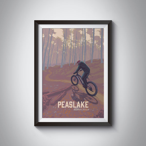 Peaslake Mountain Biking Travel Poster