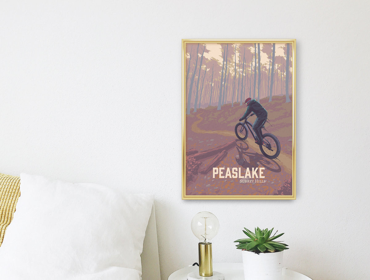 Peaslake Mountain Biking Travel Poster – Bucket List Prints