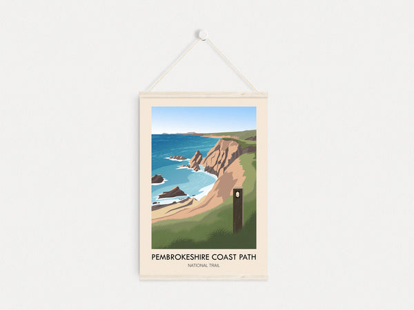 Pembrokeshire Coast Path National Trail Modern Travel Poster
