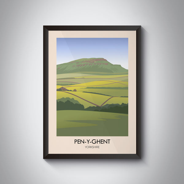 Pen Y Ghent Yorkshire Dales Modern Travel Poster