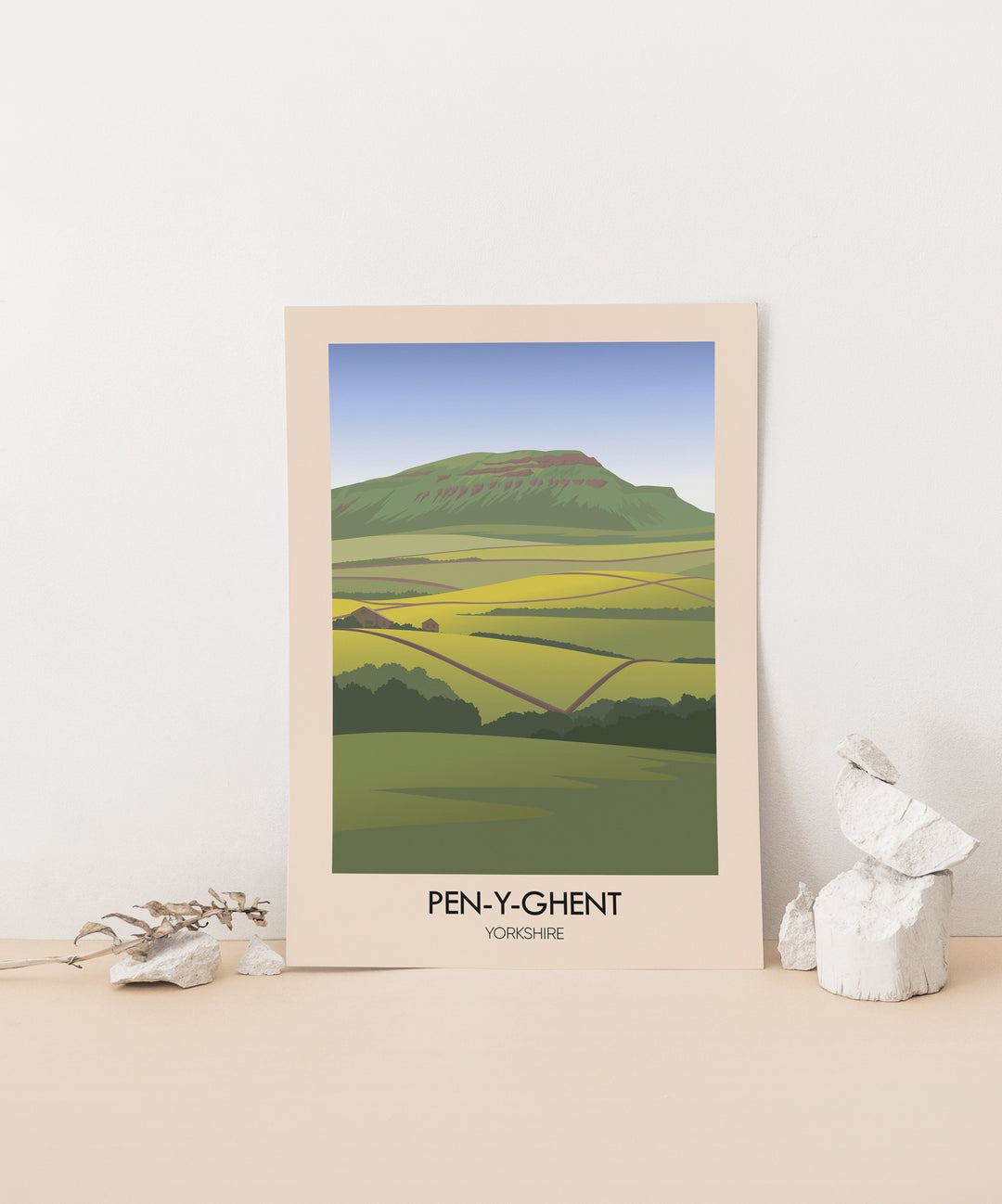 Pen Y Ghent Yorkshire Dales Modern Travel Poster