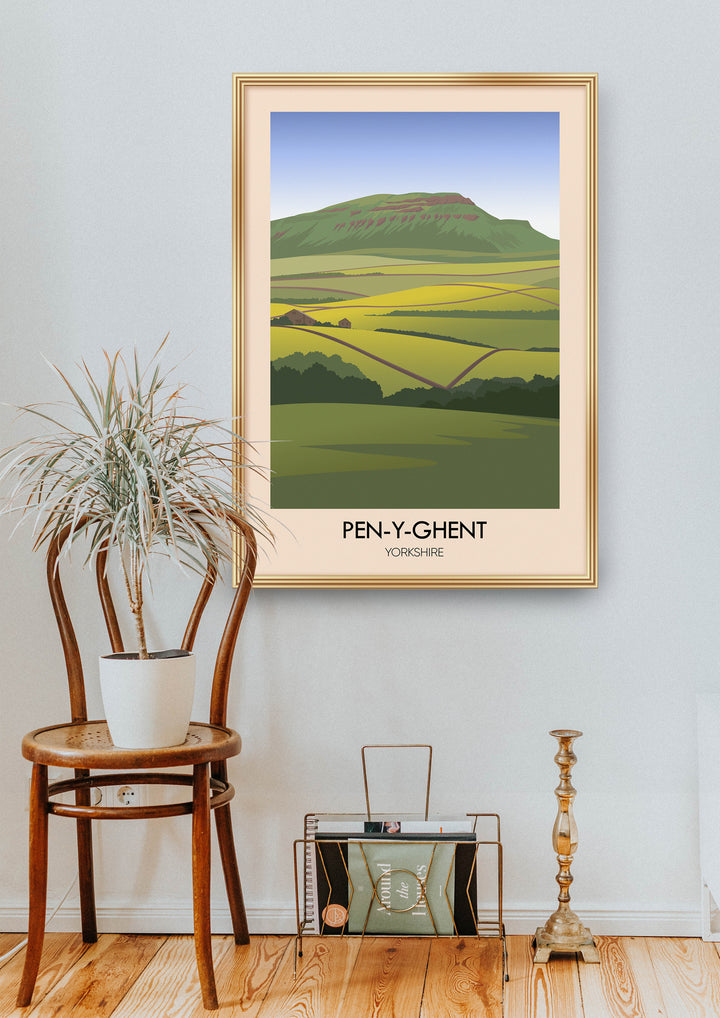 Pen Y Ghent Yorkshire Dales Modern Travel Poster