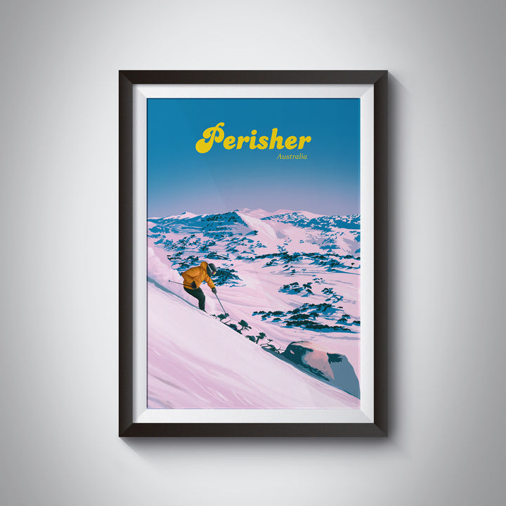 Perisher Australia Ski Resort Travel Poster