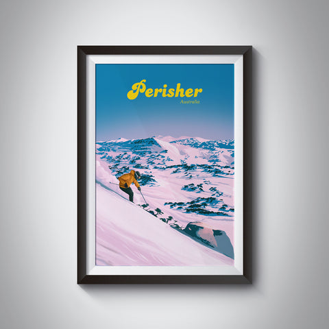 Perisher Australia Ski Resort Travel Poster