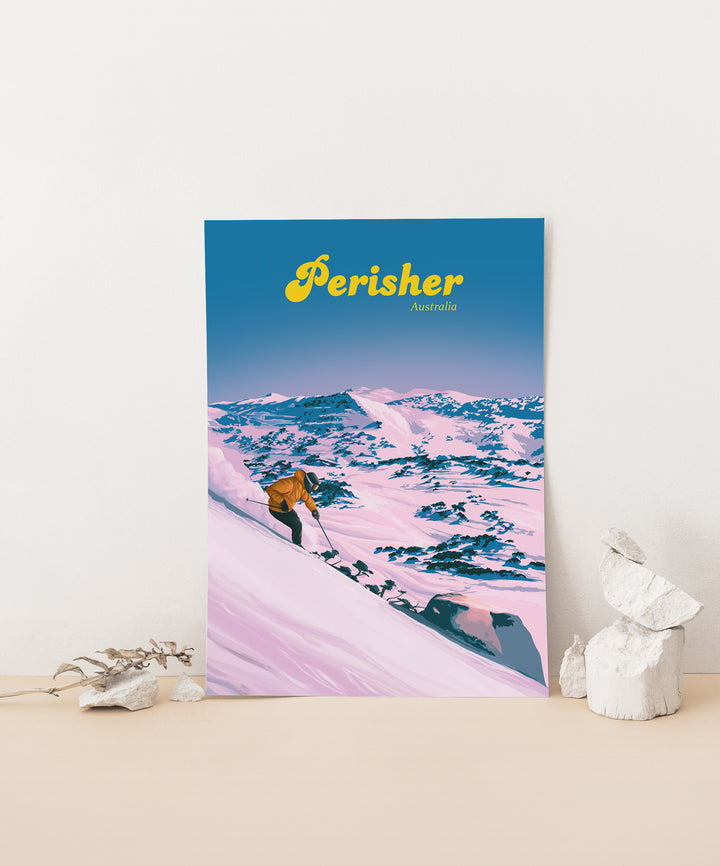 Perisher Australia Ski Resort Travel Poster